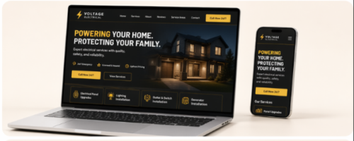 Electrical business website mockup